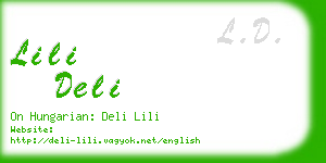 lili deli business card